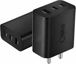 VOLTIX Pro 65W GaN Fast Charger | 3-Port Smart Power Delivery Adapter for Android Phones, Tablets & Laptops | Travel-Friendly Compact Wall Charger